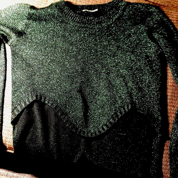 Essue Black & Green Glitter Sweater - Picture 2 of 2
